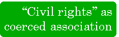 [Breaker quote: 'Civil 
rights' as coerced association]