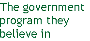 [Breaker quote: The government program they believe in]