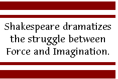 [Breaker 
quote: Shakespeare dramatizes the struggle between Force and 
Imagination.]